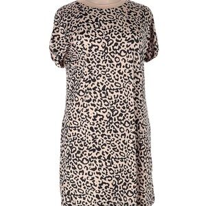Leopard Print Short Sleeve Dress